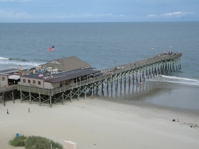 Holiday Pavilion Oceanfront Resort Vacation Rental Condo - View from balcony of Pier 14 in Myrtle Beach, SC