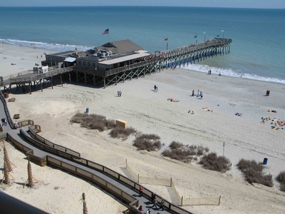 Holiday Pavilion Oceanfront Resort Vacation Rental Condo view from balcony of Pier 14