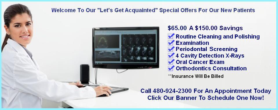 Mesa AZ Dentist Discount Specials Introductory offers
