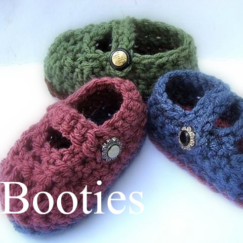 Crochet Booties Patterns Baby infant newborn slipper socks easy beginner yarn emi hectanooga