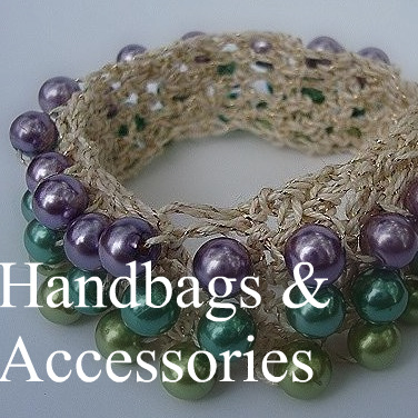 Crochet Pattern bracelet, hairclip, heart, flower, Handlbags Jewelry Buttons purse wallet cuffs