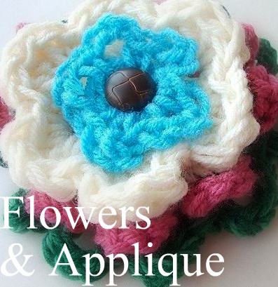 Crochet Flowers Applique Patterns easy beginner emi hectanooga ashton11 etsy