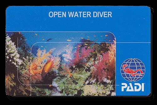 PADI certification card