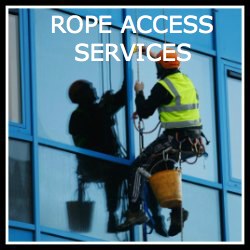 Rope access window cleaning