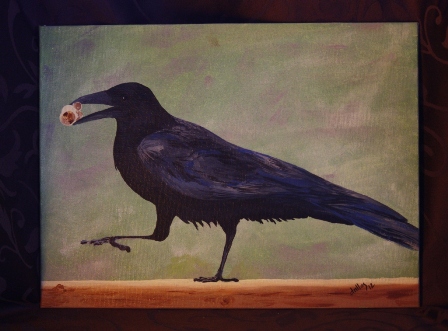 Crow with Popcorn