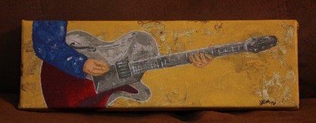 Guitar with Blue Arm
