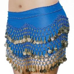 Blue Shimmy Belt with Gold Coins (includes CA sales tax)