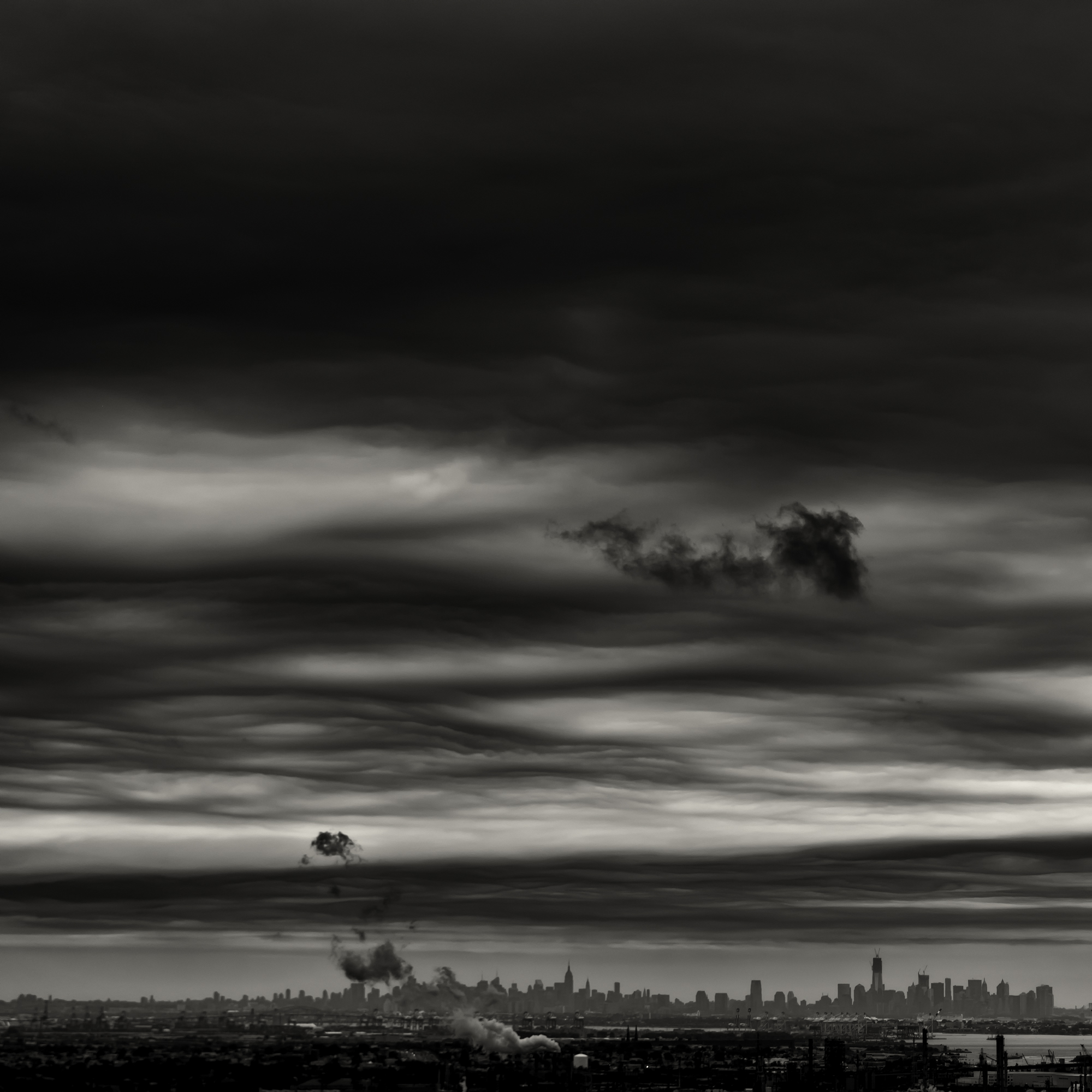A skyline of Manhattan, from the New Jersey