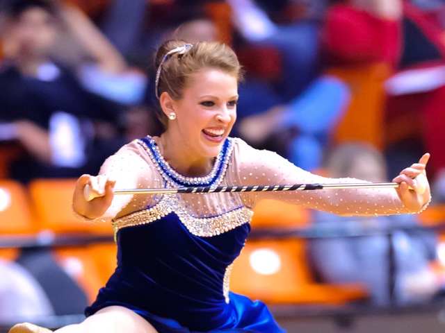 Caroline Carothers leaps across the floor at the   2013 Southwest Regional contest held in Ft. Worth TX.