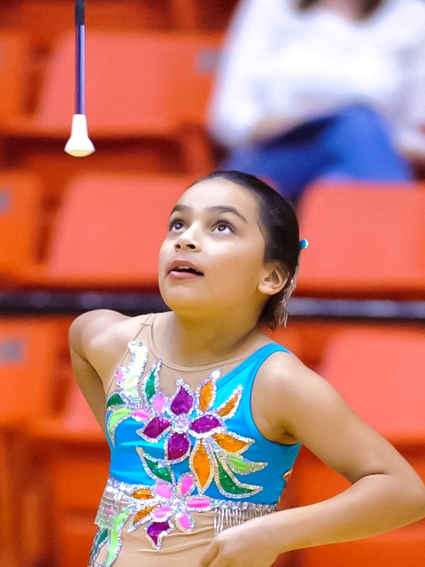  Olivia Pacenco from El Paso, Texas concentrates during her Solo at the 2013 Southwest Regional contest.