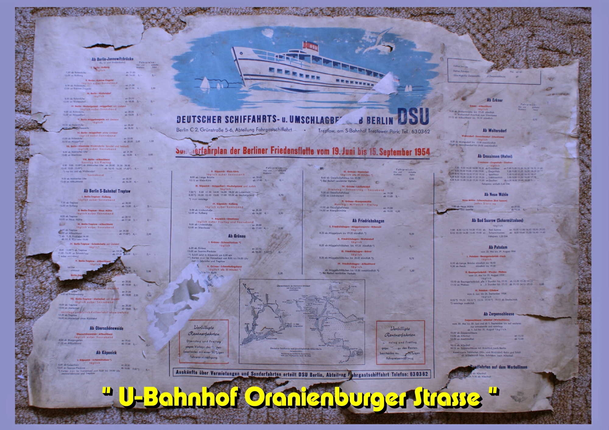 Sommerfahrplan der 