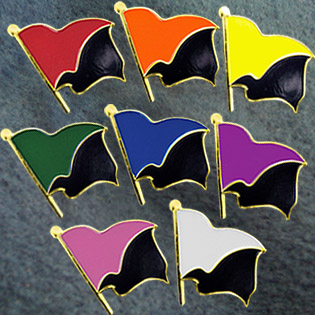 Colored flag pin