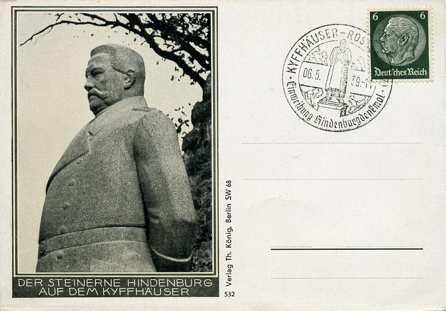 1939 3. Reich Sonderkarte Hindenburgdenkmal auf dem Kyffhäuser mit SST