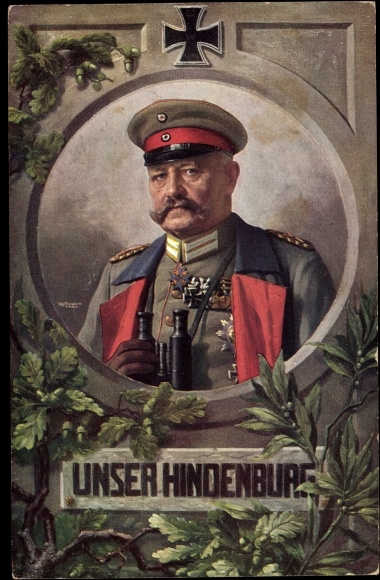 Künstler Ak Generalfeldmarschall Paul von Hindenburg