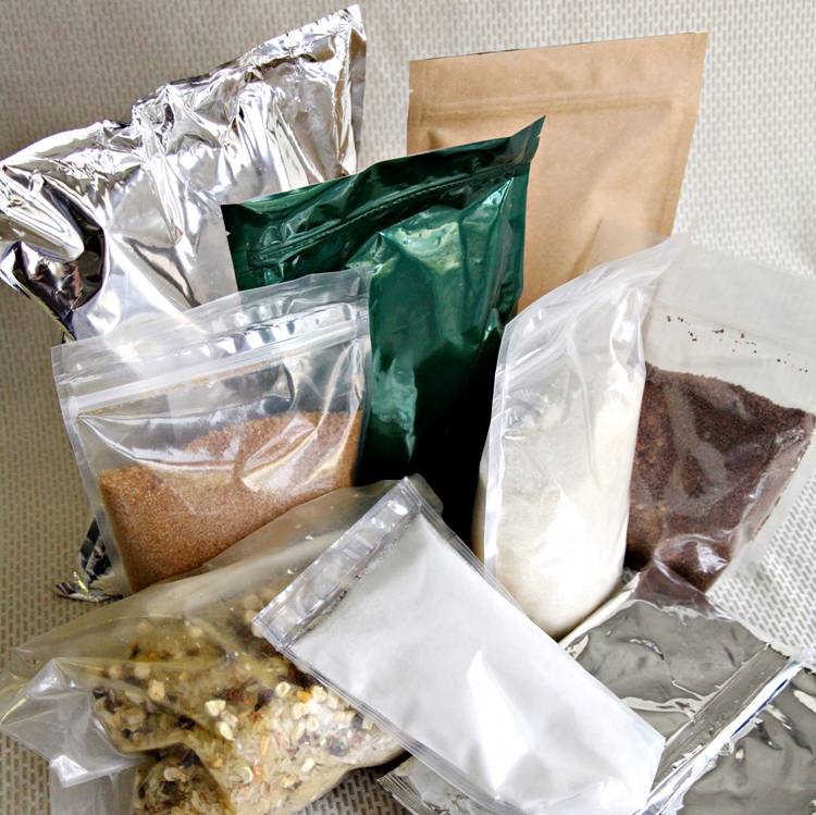 stand up pouches, resealable pouches, zippered pouches
