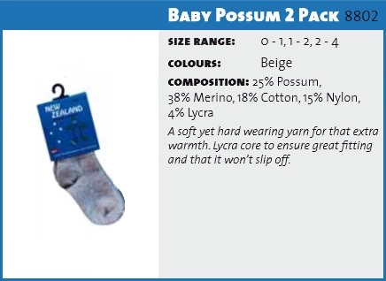 Baby Possum 2 Pack Sock 8802