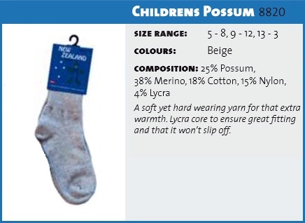 Childrens Possum Sock 8820