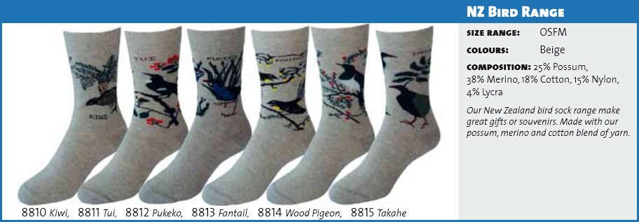 NZ Bird Range Socks