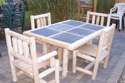 outdoor log furniture