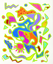 Colorful abstract, contemporary acrylic painting by Austrian Artist Inge, from the art by inge gallery